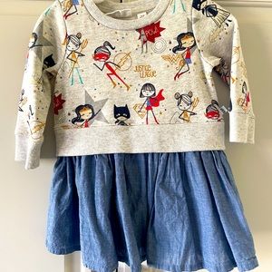 Baby Gap DC Justice League mixed fabric Dress